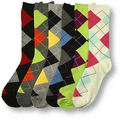 Ladie's Argyle Crew Socks Assorted 9-11